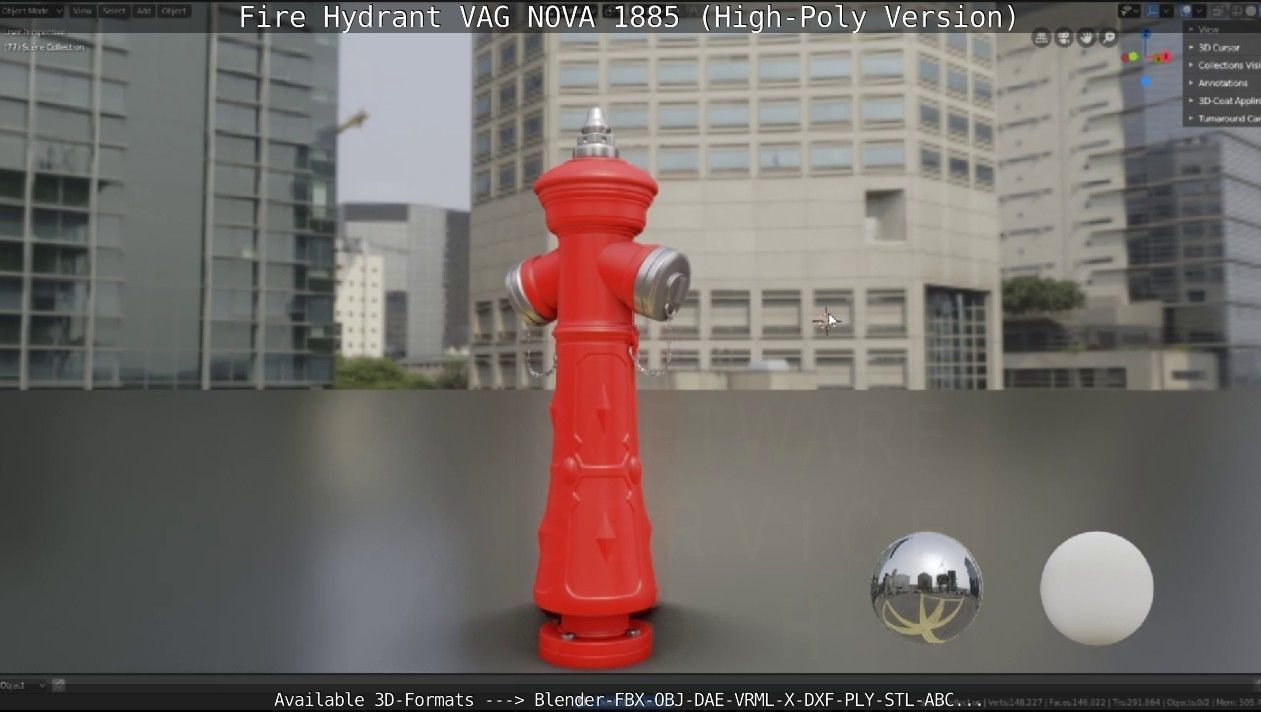 Fire Hydrant VAG NOVA 1885 - High-Poly Version 3D model_82