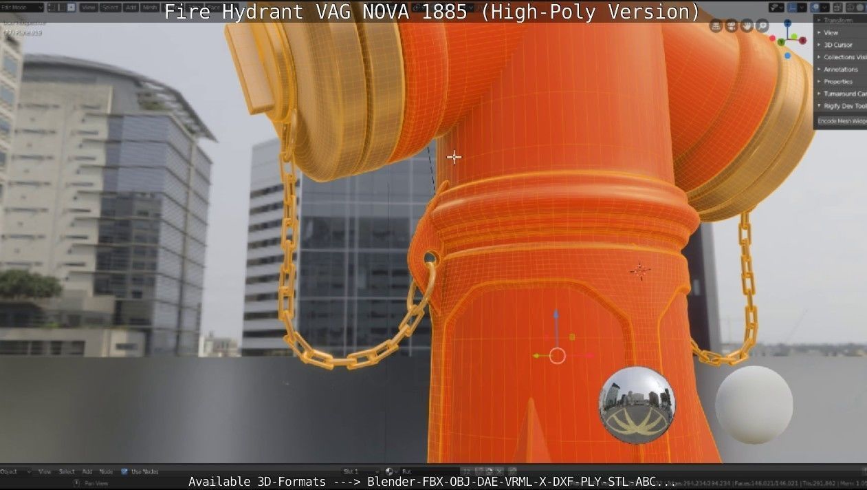 Fire Hydrant VAG NOVA 1885 - High-Poly Version 3D model_36
