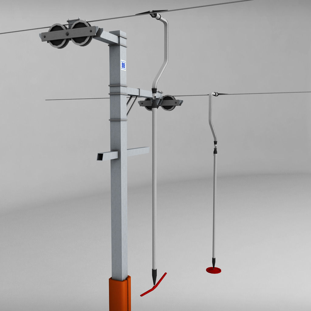 Ski lift pole rod 3D model_5