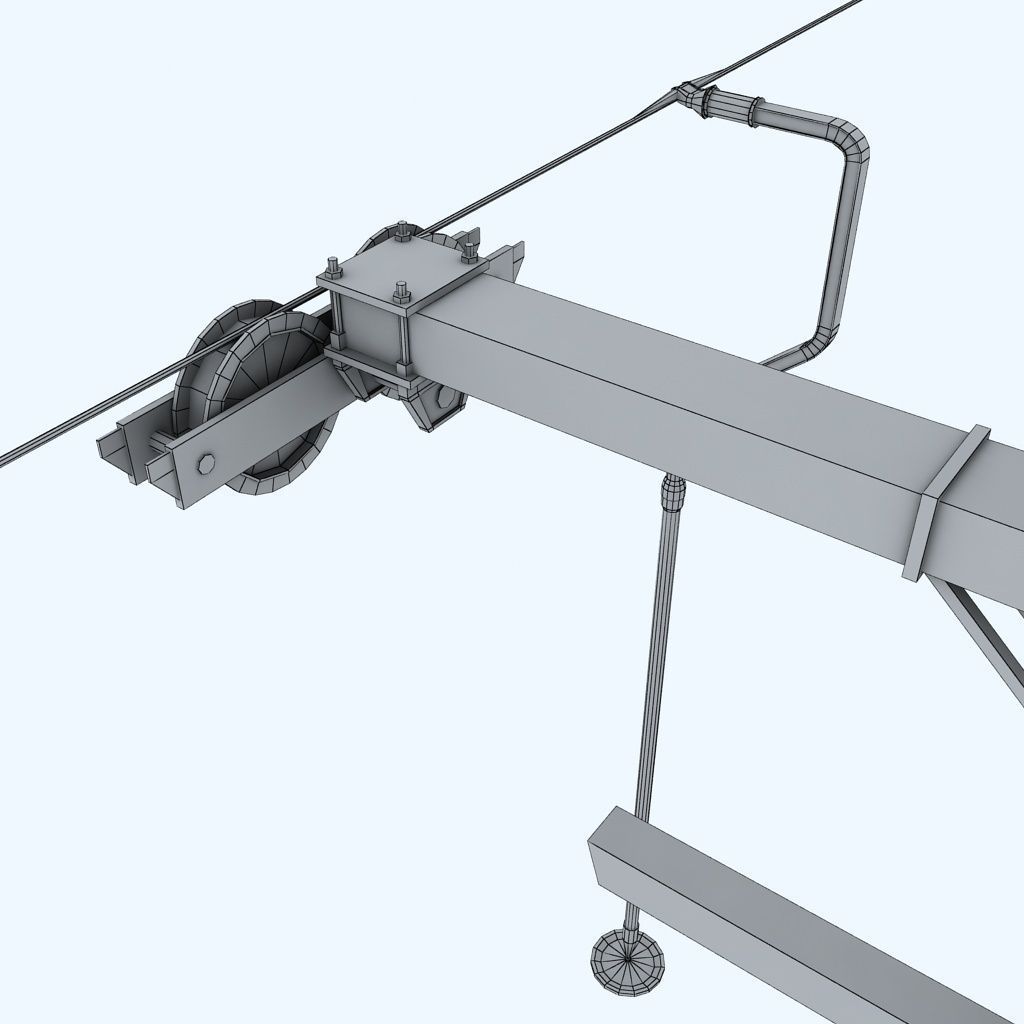 Ski lift pole rod 3D model_9