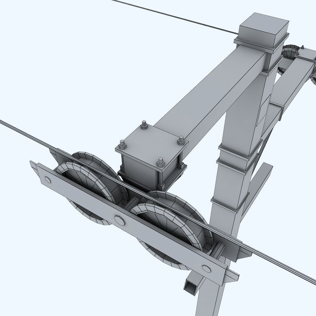 Ski lift pole rod 3D model_8
