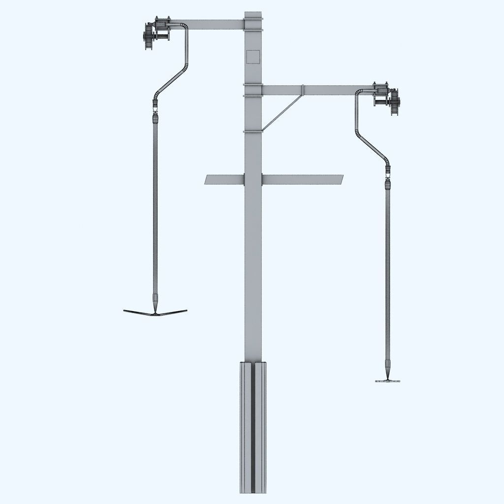 Ski lift pole rod 3D model_7