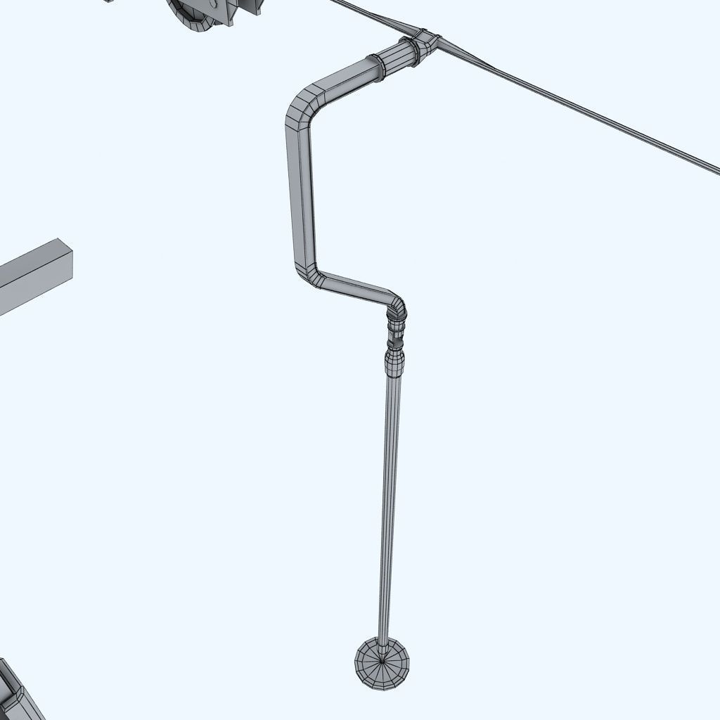 Ski lift pole rod 3D model_10
