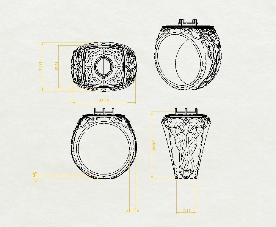 Oval Ring 3D Printing Model 3D print model_7