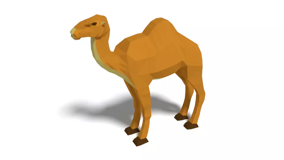 Low Poly Cartoon Camel Low-poly 3D model