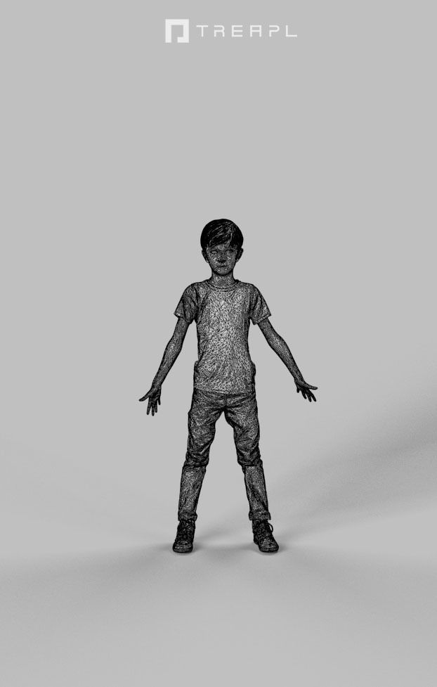 Animated Boy Kid Child - A-pose - Story Low-poly 3D model_7
