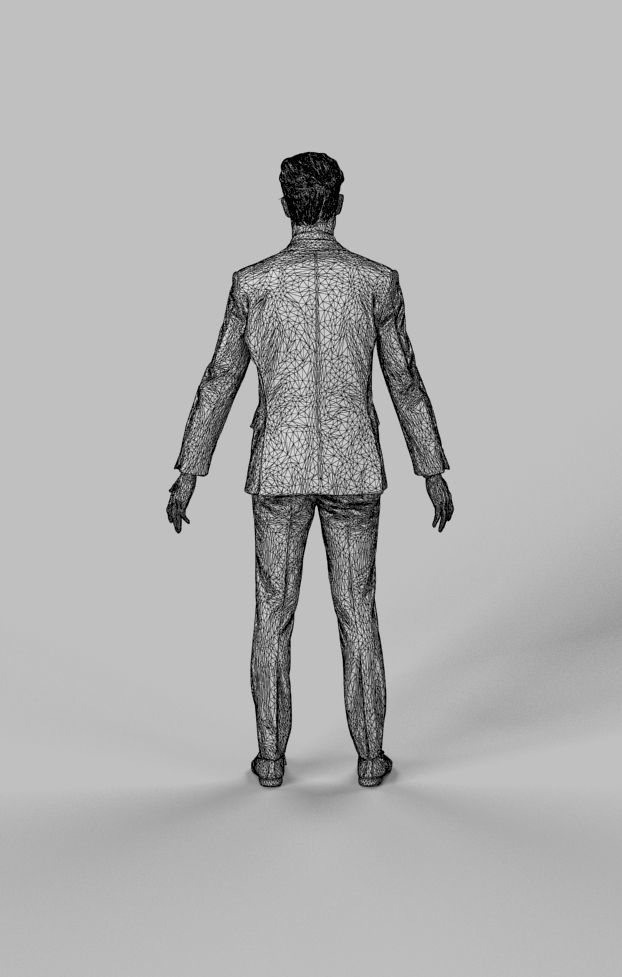 Animated Elegant Business Man - A-pose - Virtue Low-poly 3D model_8