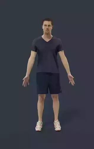 Animated Sports Man - A-pose - Virtue Low-poly 3D model