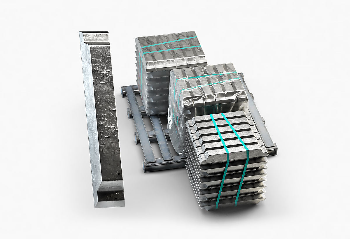Aluminium Zinc Nickel Silver Titan Steel ingot 10 3D model_0