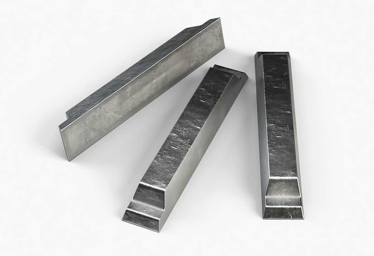 Aluminium Zinc Nickel Silver Titan Steel ingot 10 3D model_4