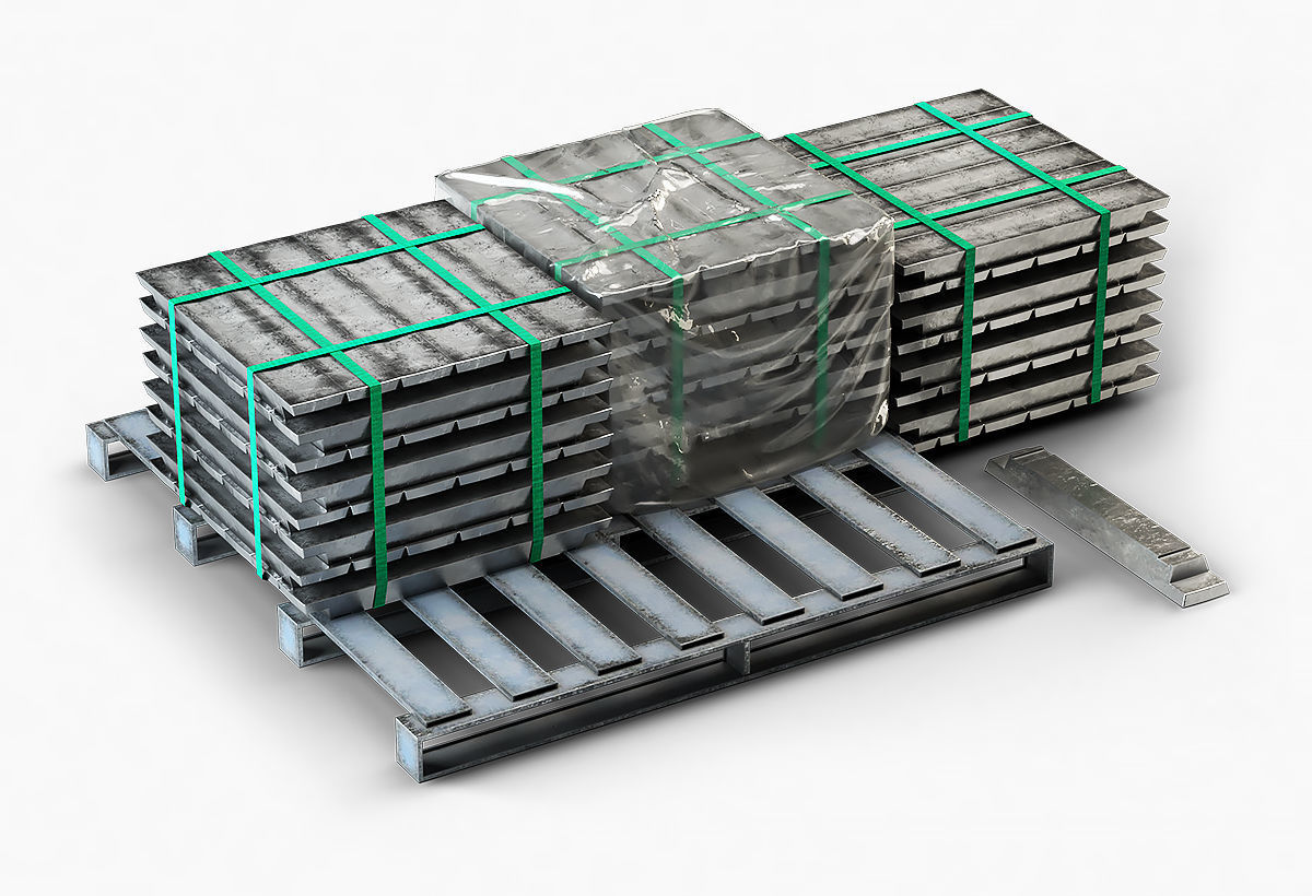 Aluminium Zinc Nickel Silver Titan Steel ingot 11 3D model_6