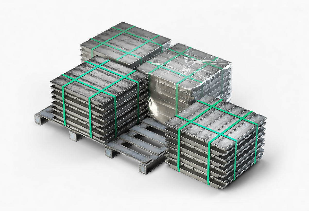 Aluminium Zinc Nickel Silver Titan Steel ingot 11 3D model_3
