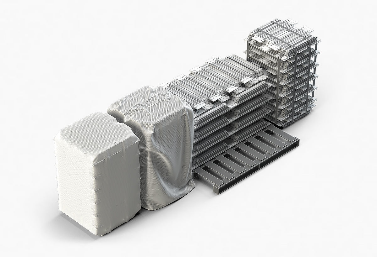 Aluminium Zinc Nickel Silver Titan Steel ingot 12 3D model_4