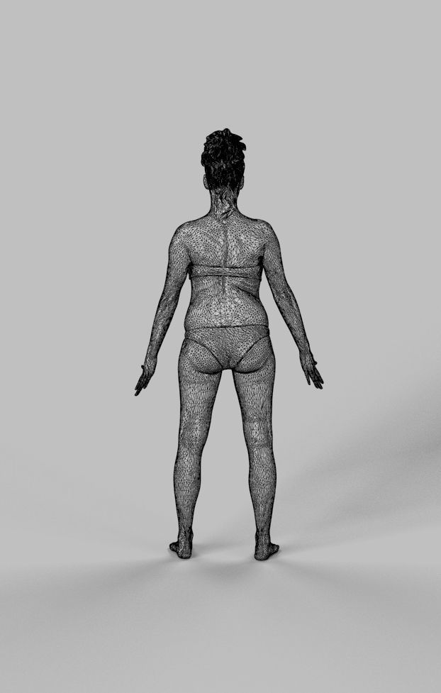 Animated Woman Bikini Beach - A-pose - Yearn Low-poly 3D model_8