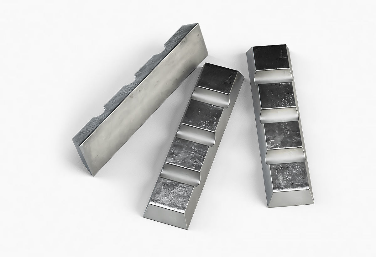 Aluminium Zinc Nickel Silver Titan Steel ingot 13 3D model_6