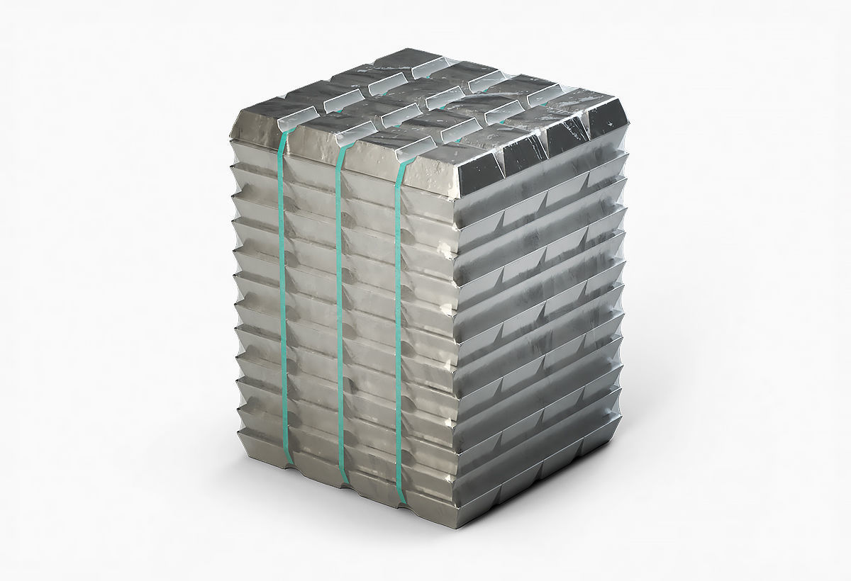 Aluminium Zinc Nickel Silver Titan Steel ingot 13 3D model_4
