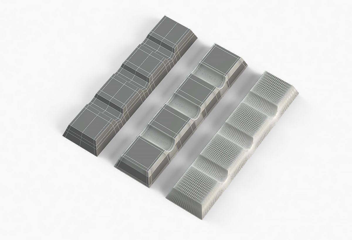 Aluminium Zinc Nickel Silver Titan Steel ingot 13 3D model_8