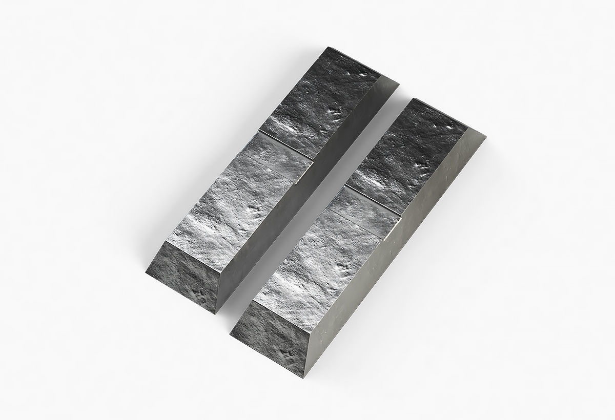 Aluminium Zinc Nickel Silver Titan Steel ingot 14 3D model_6