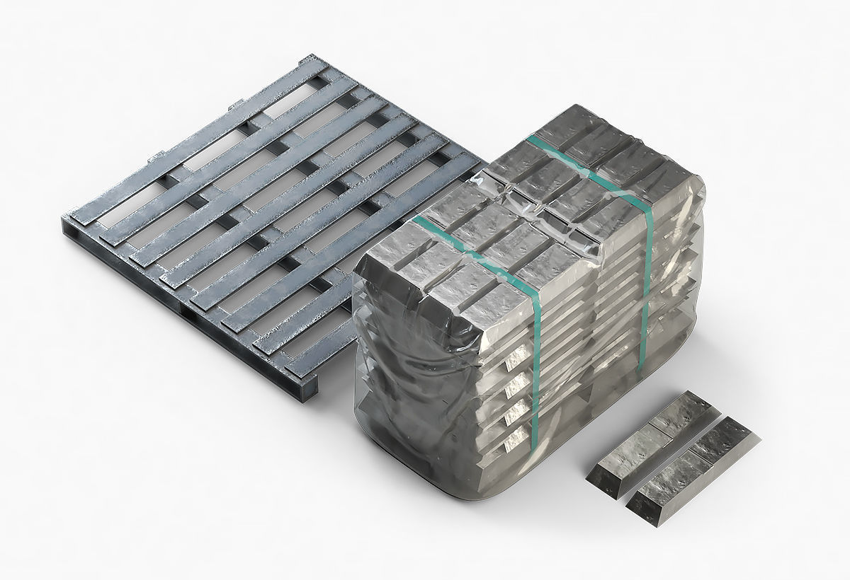 Aluminium Zinc Nickel Silver Titan Steel ingot 14 3D model_2