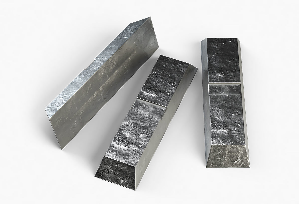 Aluminium Zinc Nickel Silver Titan Steel ingot 14 3D model_7