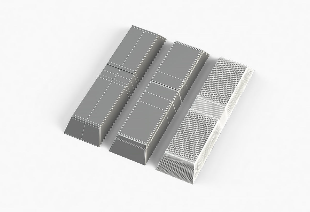 Aluminium Zinc Nickel Silver Titan Steel ingot 14 3D model_8