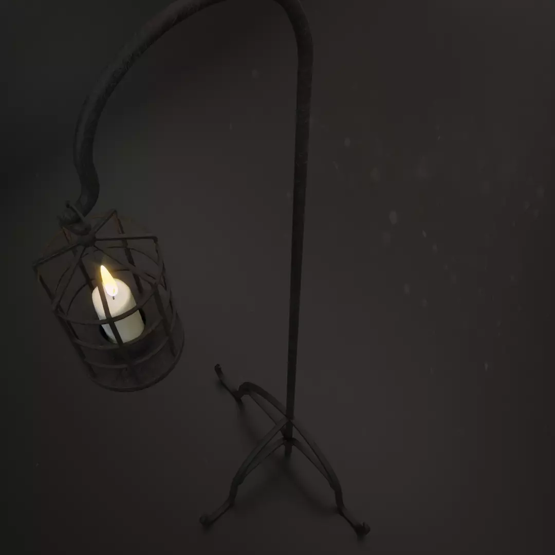 Church Aisle Lantern Low-poly 3D model