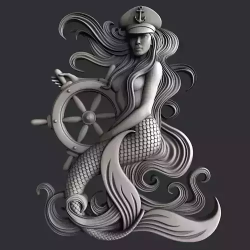 3d STL models for CNC router mermaid
