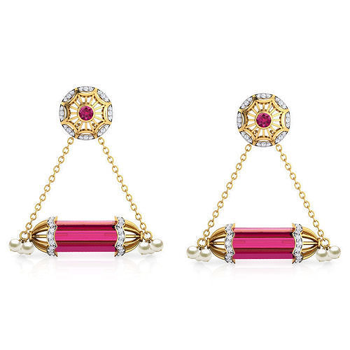 Hawala Gulabika Drop Earrings 3D print model