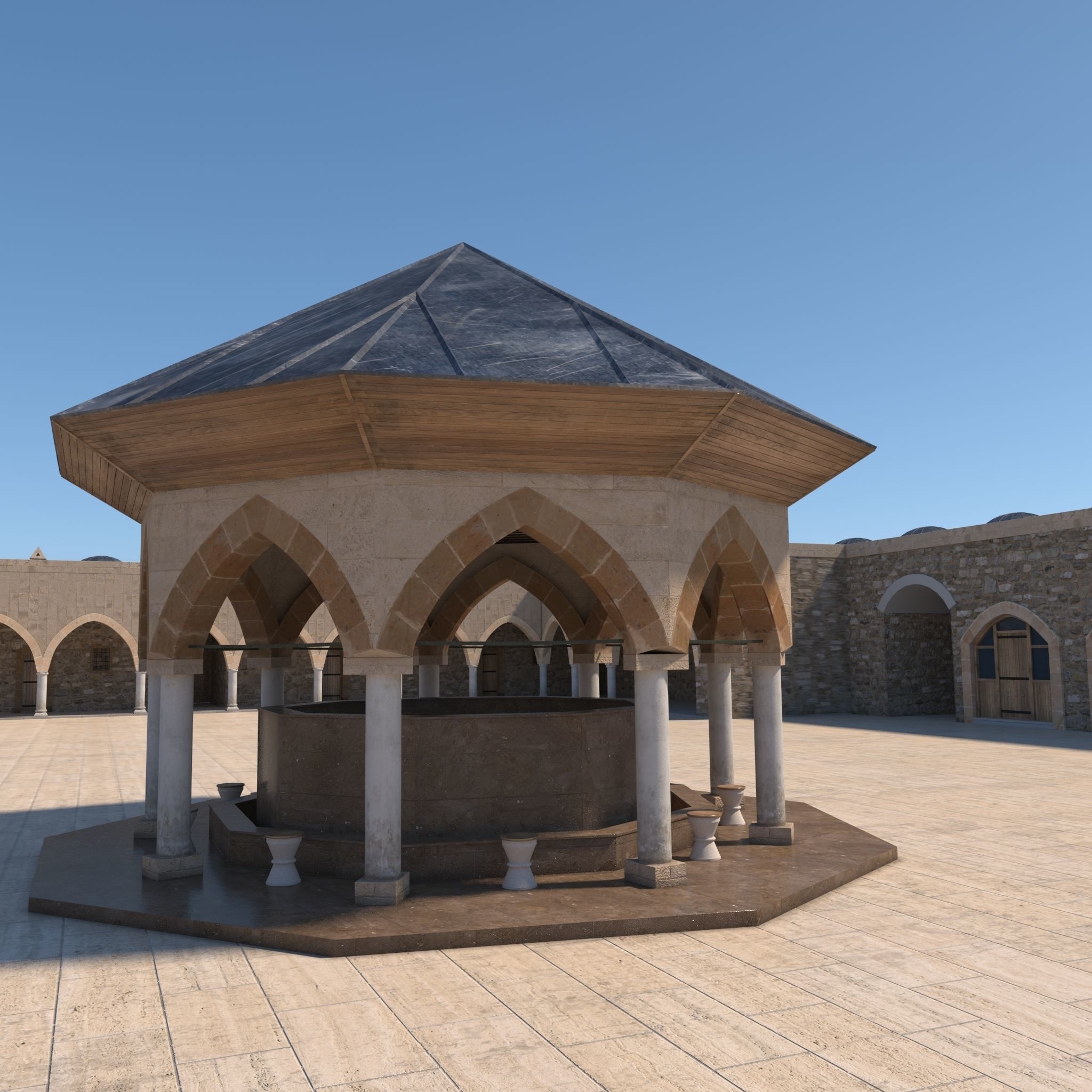 Medieval inn 3D model_2