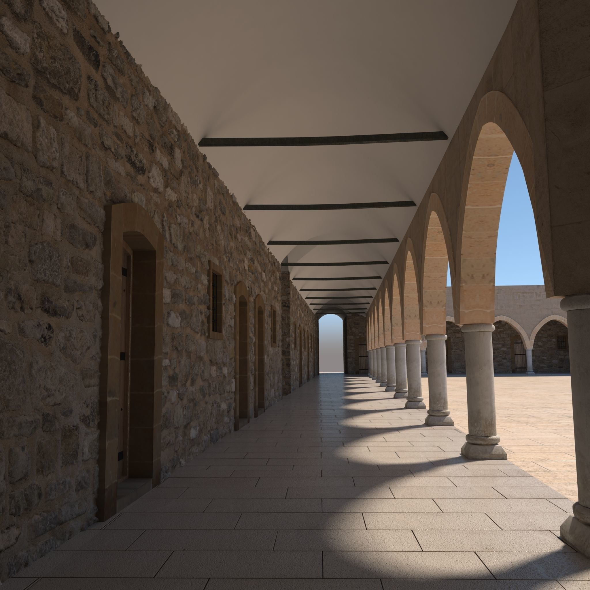 Medieval inn 3D model_6