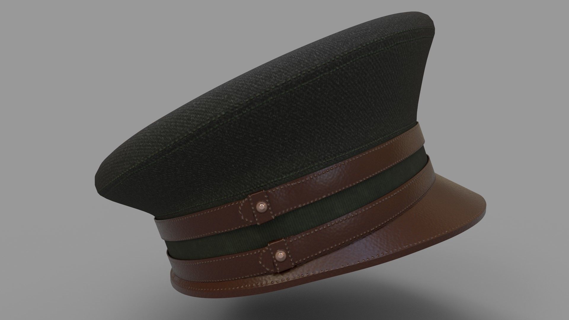 Military Hat Low-poly 3D model_2