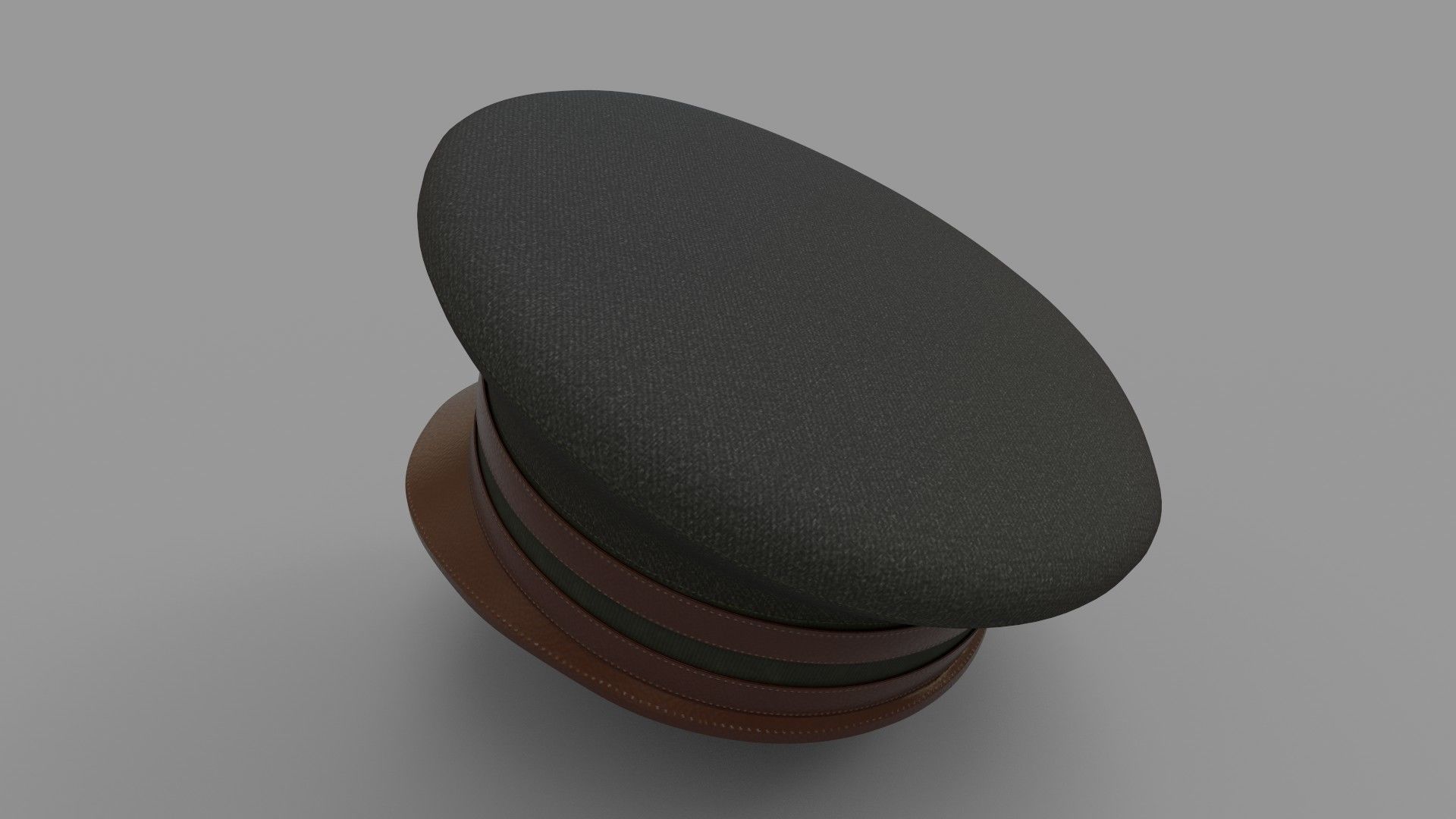 Military Hat Low-poly 3D model_3