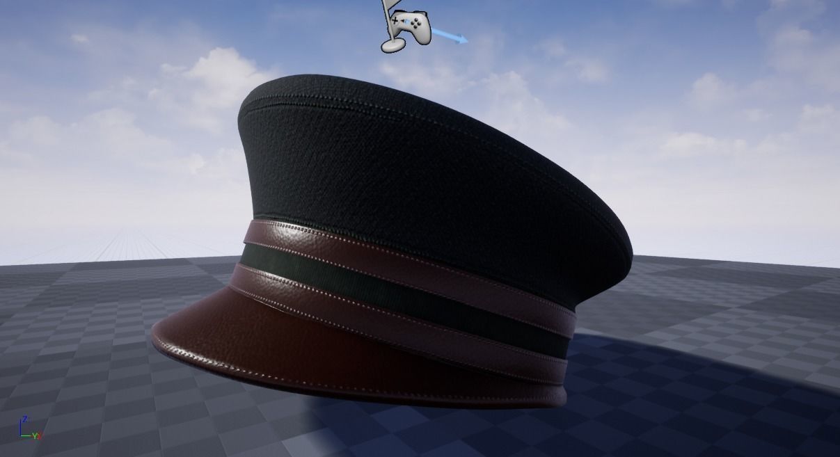 Military Hat Low-poly 3D model_5
