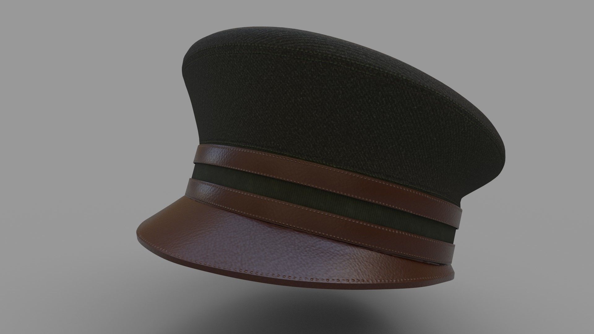 Military Hat Low-poly 3D model_1