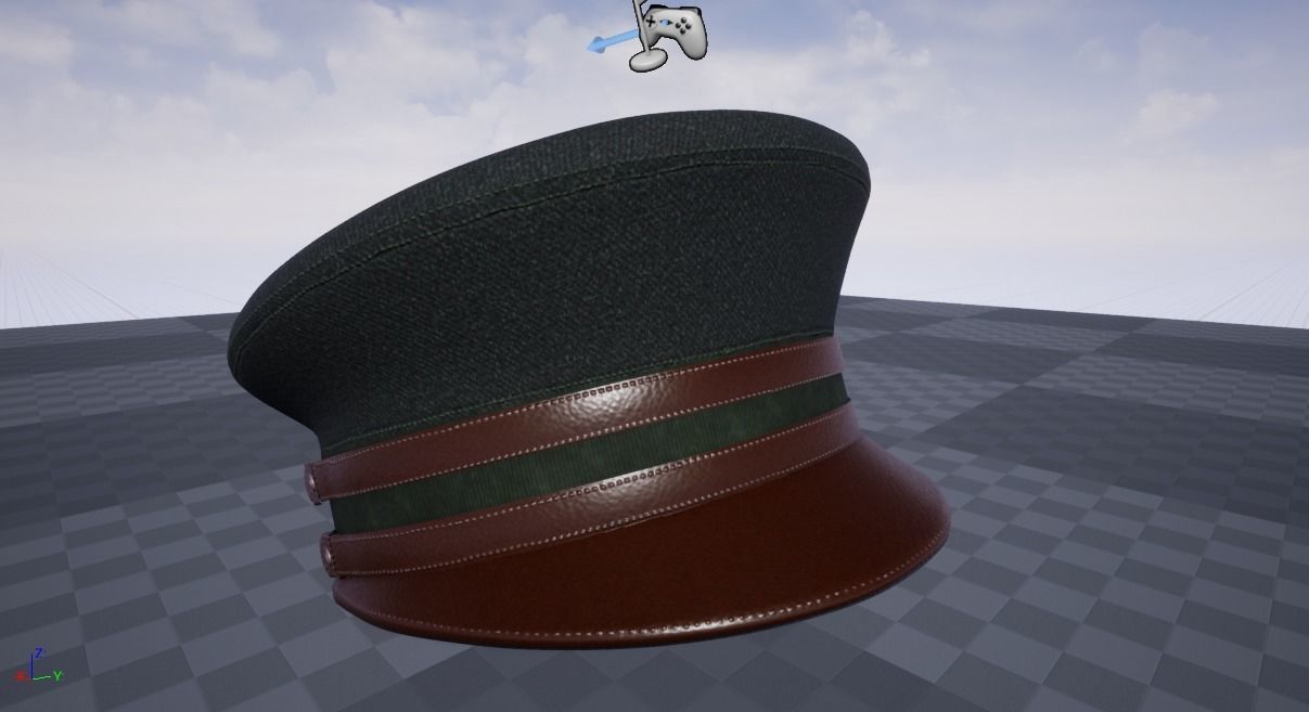 Military Hat Low-poly 3D model_6