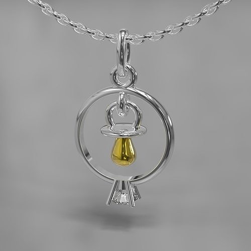 Pendant for moms Ring and soother 3D print model
