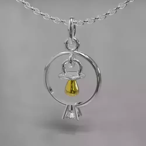 Pendant for moms Ring and soother 3D print model