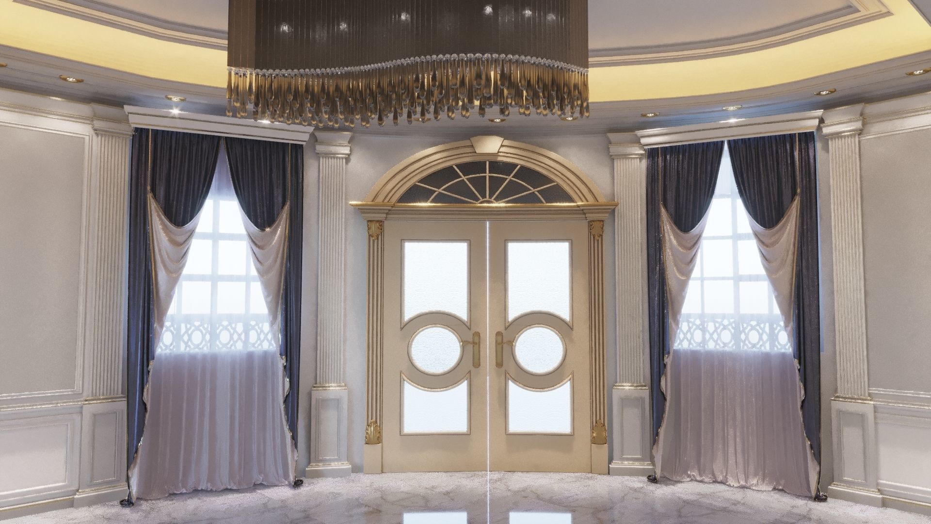 realistic chair sofa walls ceiling  3D model_3