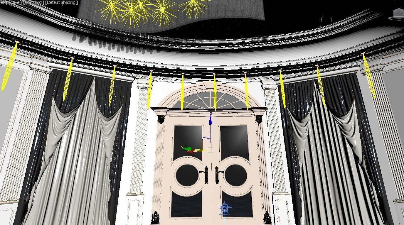 realistic chair sofa walls ceiling  3D model_8