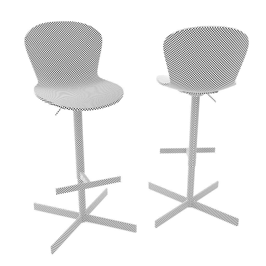 Modern bar stool by BoConcept 3D model_8