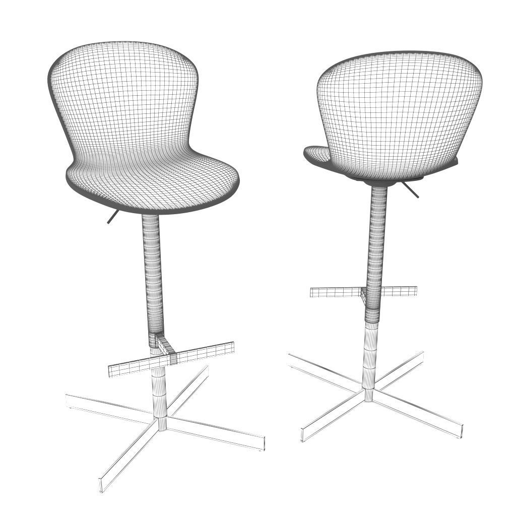 Modern bar stool by BoConcept 3D model_9