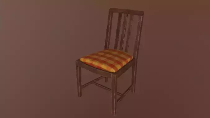 Retro Chair Low-poly 3D model