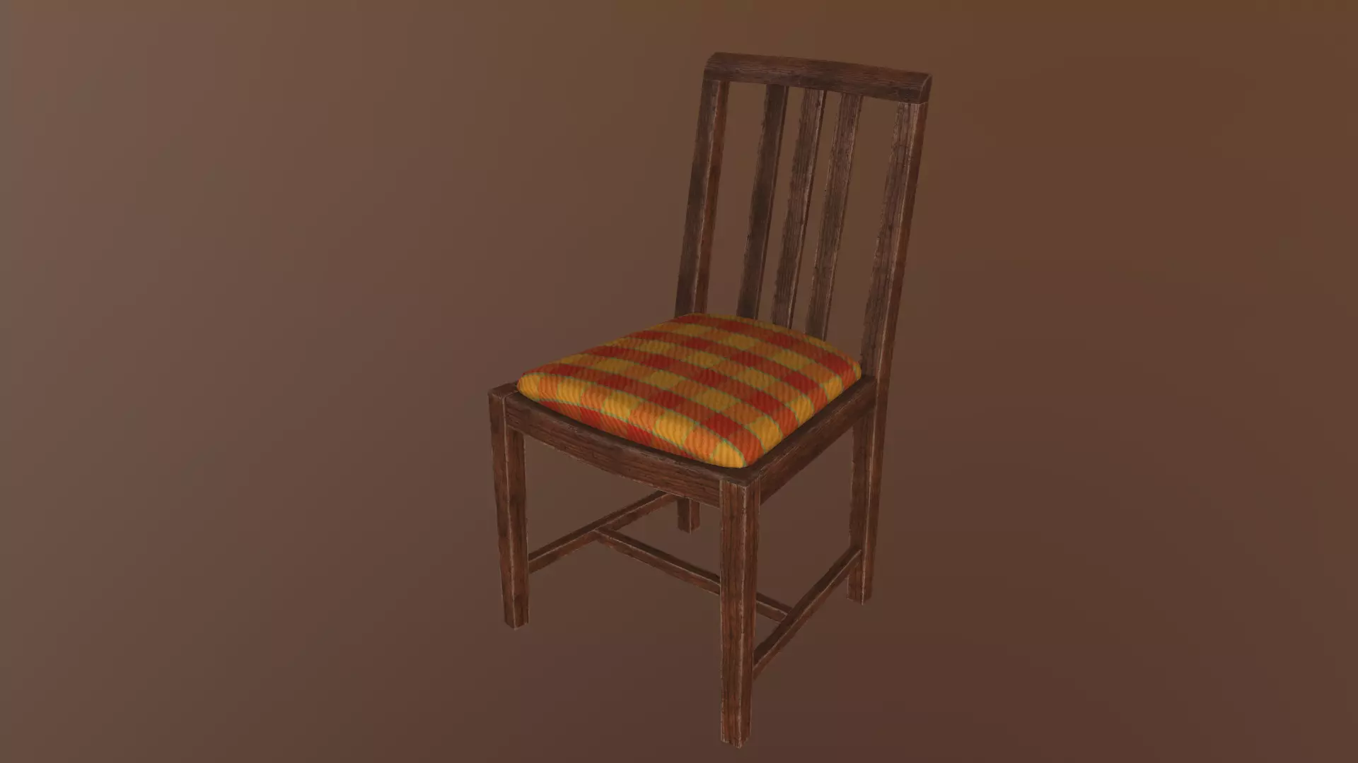 Retro Chair Low-poly 3D model_0