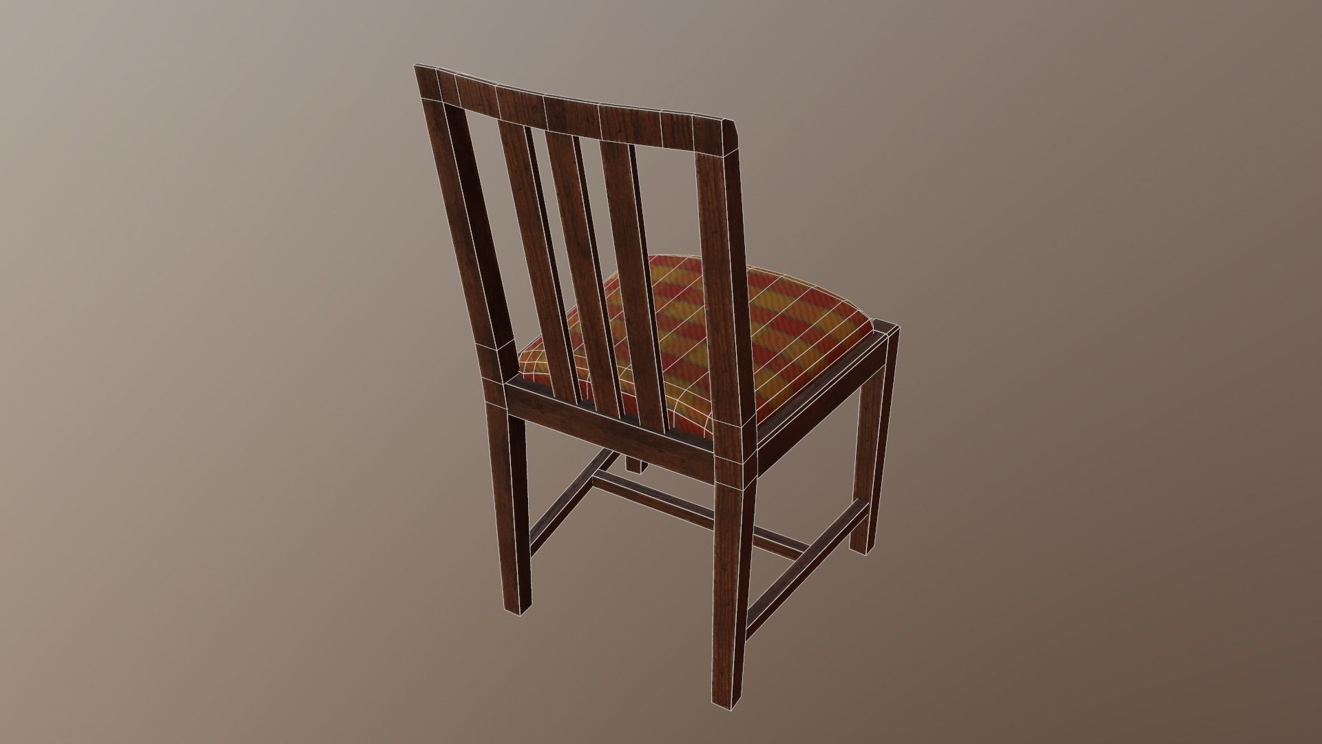 Retro Chair Low-poly 3D model_5
