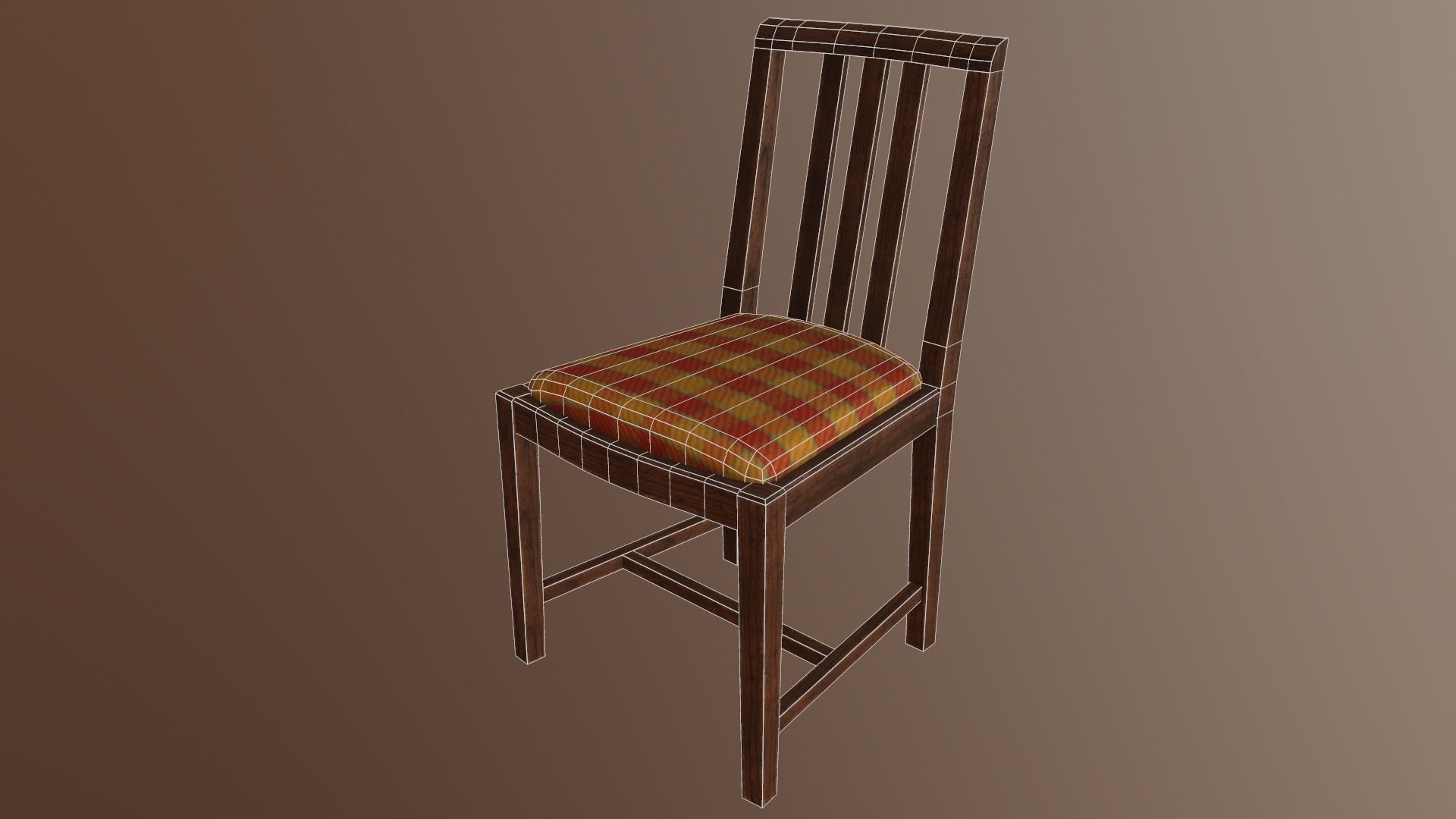 Retro Chair Low-poly 3D model_4
