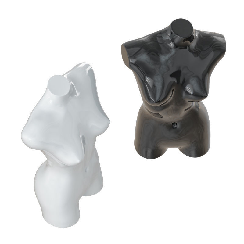 Black and white female mannequin 08 3D model_2