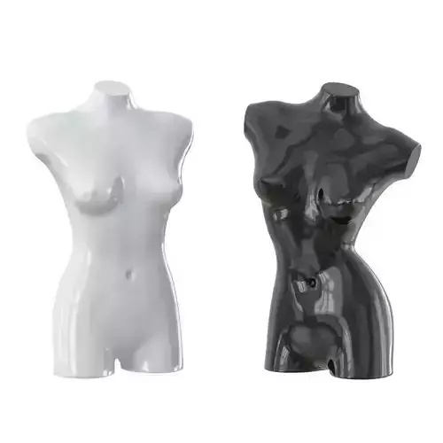 Black and white female mannequin 08 3D model