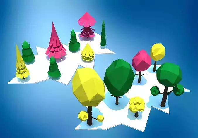 Tree - Low poly polygonal trees Low-poly 3D model