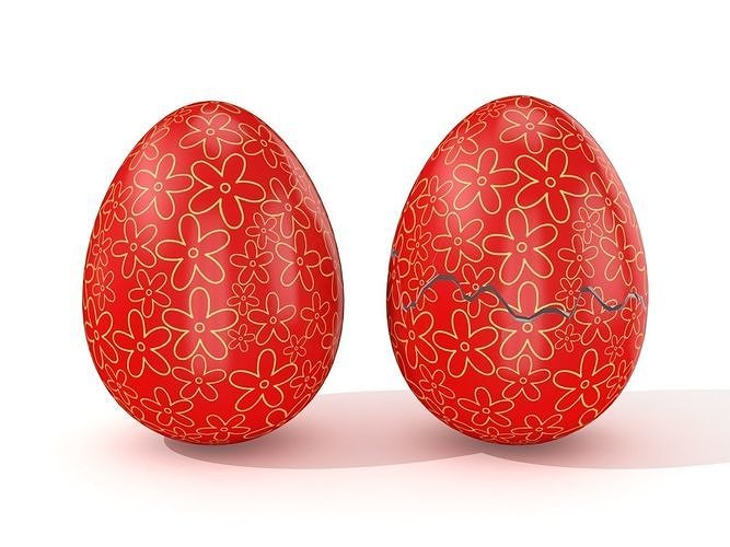 Easter Egg Cracked  N010 Low-poly 3D model