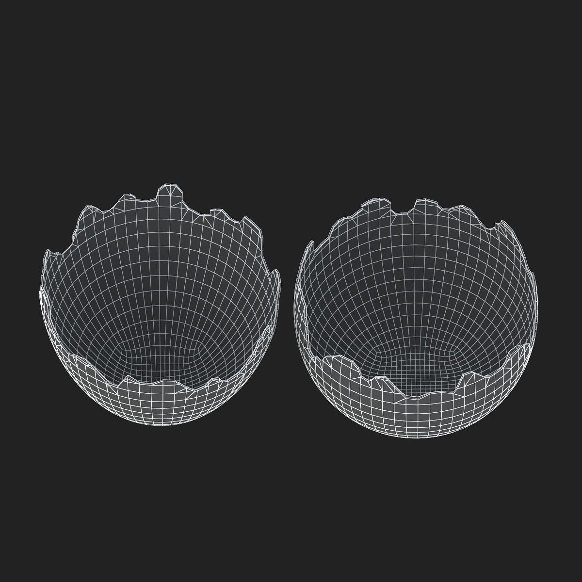 Easter Egg Cracked  N005 Low-poly 3D model_10